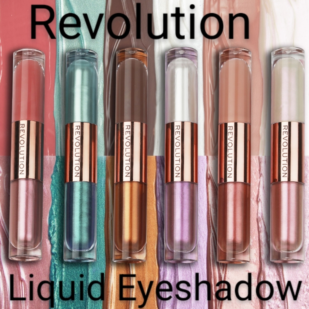 Revolution Liquid Eyeshadow Double Up Infatuation & Blush Pink Shimmer NIB
